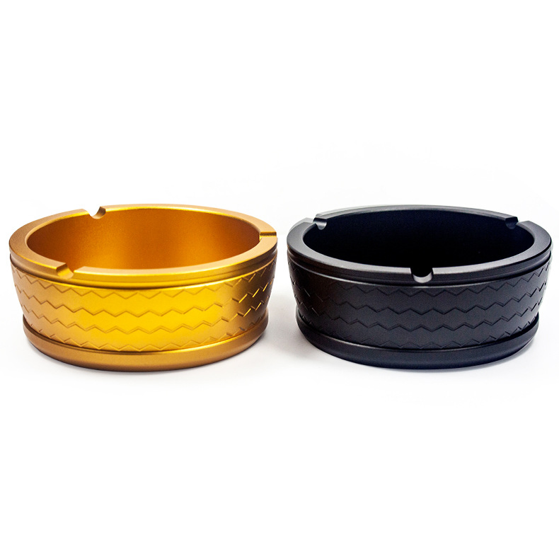 Smoking Accessories 106mm Outer Diameter Wave Design Metal Round Aluminum Smoking Ashtray