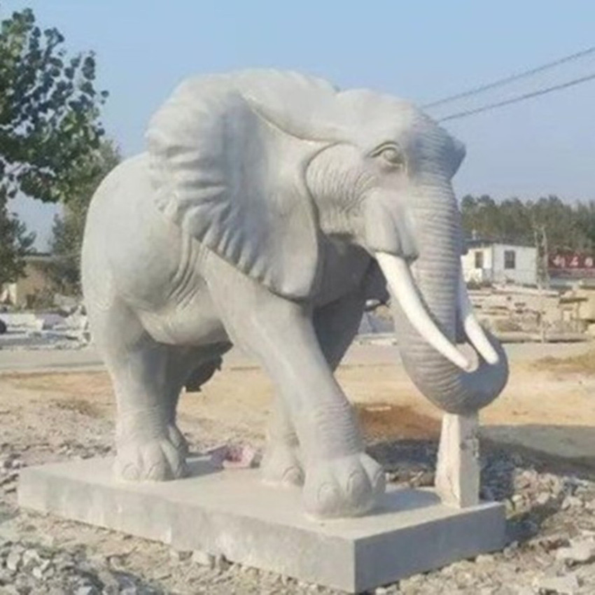 Outdoor Decoration Marble Elephant for Outdoor Decor