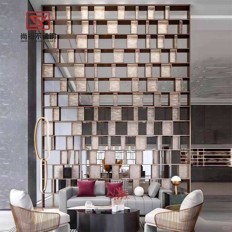 Customized 201 304 316 Stainless Steel Golden Mirror Metal Screen Decorative Exterior Room Partition