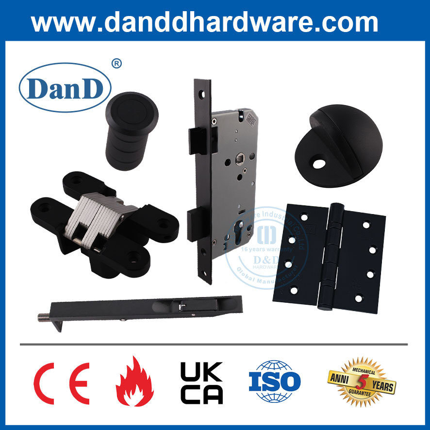 CE Black Finish SS304 Tower Flush Latch Bolt Door Hardware Accessories