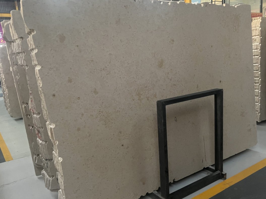 Jura Beige Limestone Polished Big Slabs for Indoor & Outdoor Facade Tiles Floor Tiles