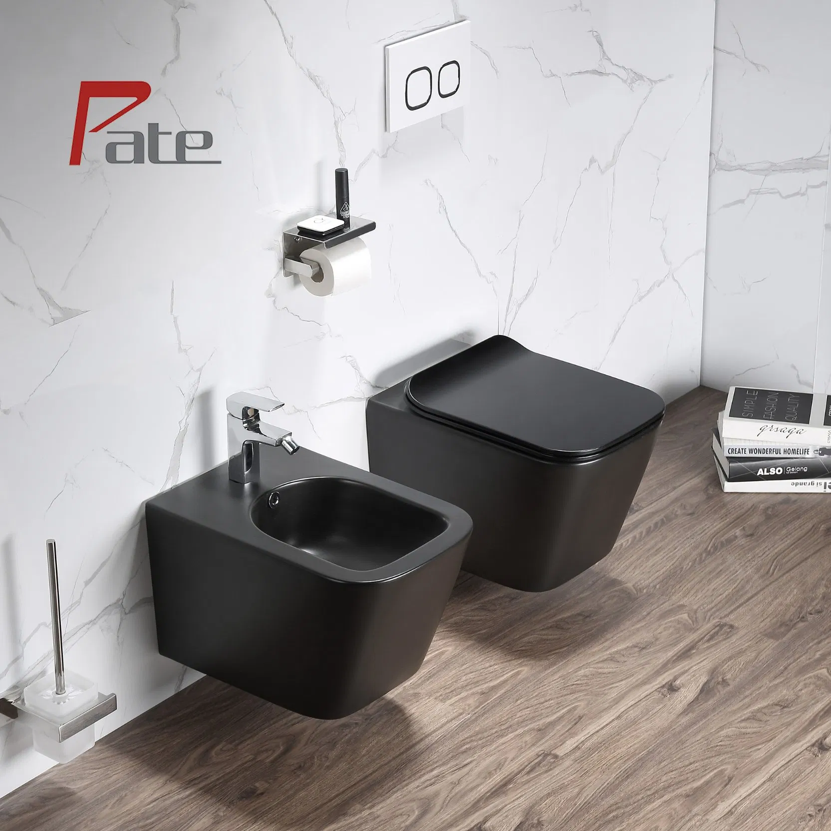 Modern Rimless One Hole White Ceramic Water Tank Down European Wall Hung Wc Toilet