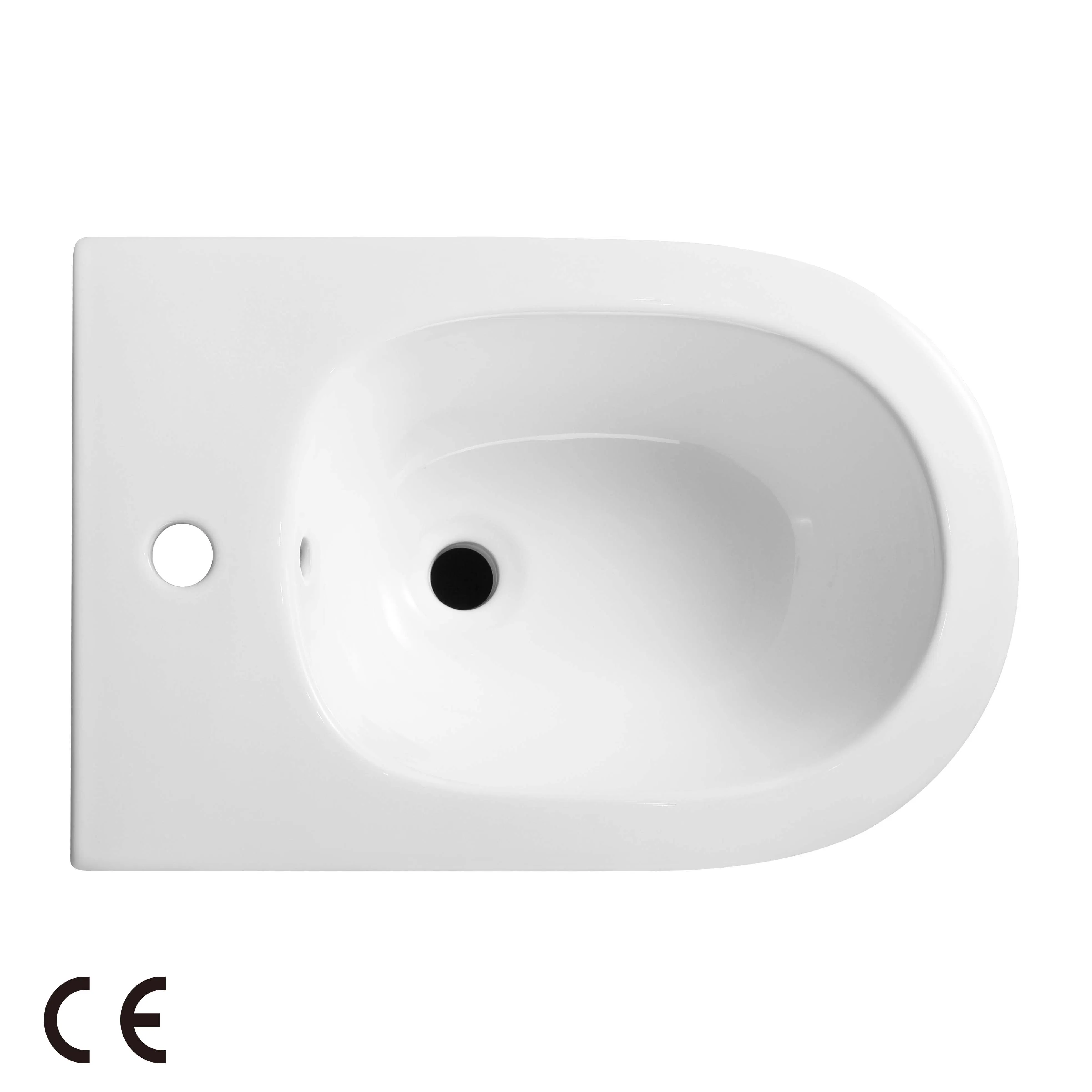 Elongated Style White Glazed Floor Mounted Floor Standing Bidet