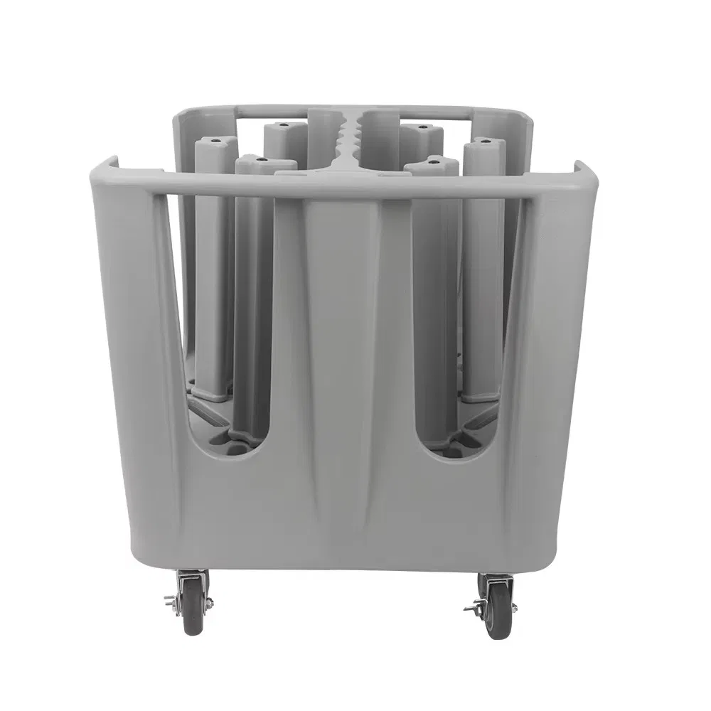Adjustable Plastic PP Trolley Cart Modern Style Restaurant Buffet Plates Storage Rack Trolley for Hotel Kitchen Use
