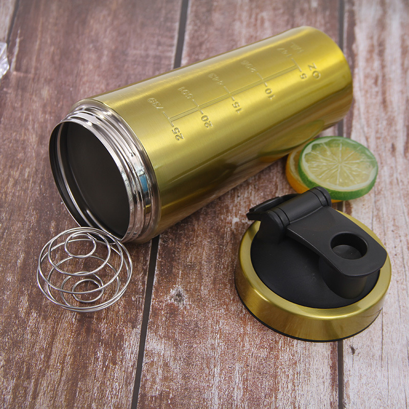 Шейкер из нержавеющей стали 304 с дозатором для протеина