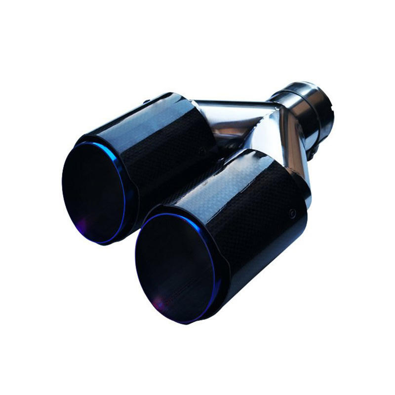 Карбоновые насадки на выхлоп синего цвета