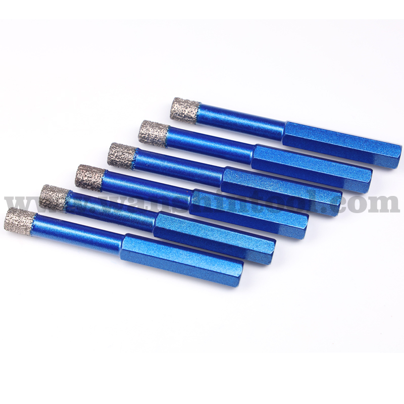 Diamond Hex Shank Vacuum Brazed Dry Tile Cutter Core HSS Drill Bit for Ceramic and Marble