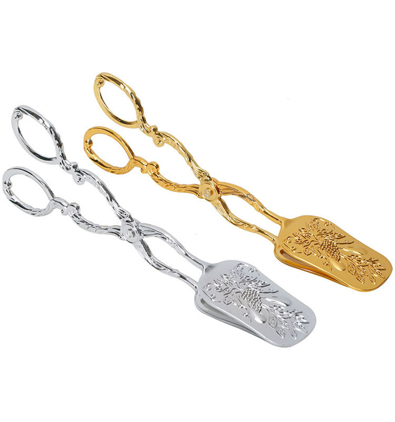 Arab Food Tong Stainless Steel Kitchenware Middle East Dubai Saudi Arabia Candy Food Serving Tongs Barbecue Clip Clamps Gold/Silver/Copper