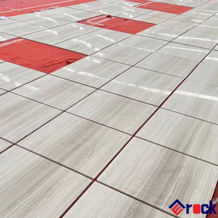High Quality Honed White Wooden Marble Floor Tiles and Wall Tiles for Hotel Decoration
