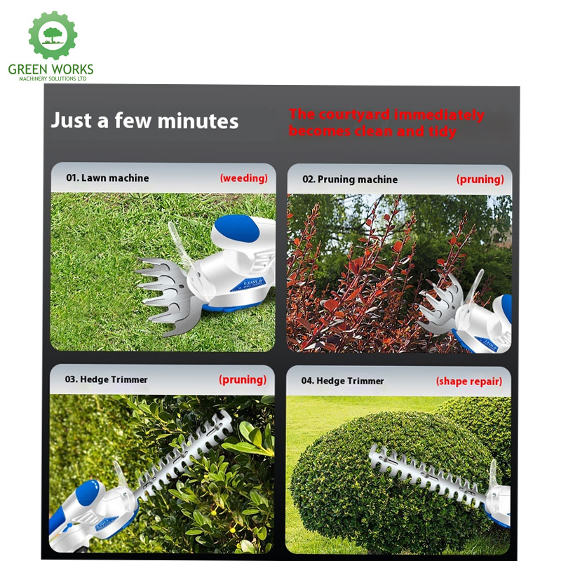 Electric Cordless Grass Hedge Bush Weed Shear Trimmer Cutter