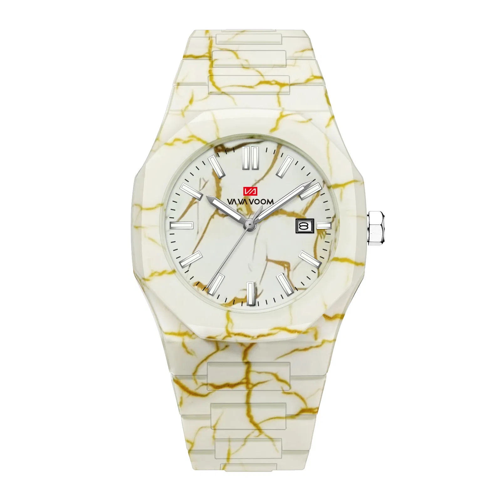 New Arrival Quartz Watch Men's Waterproof Wristwatch Marble Pattern Calendar Business Watches