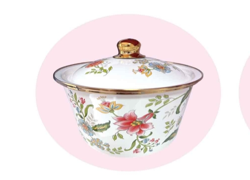 Popular Gold-Rimmed Enamel Finger Bowl