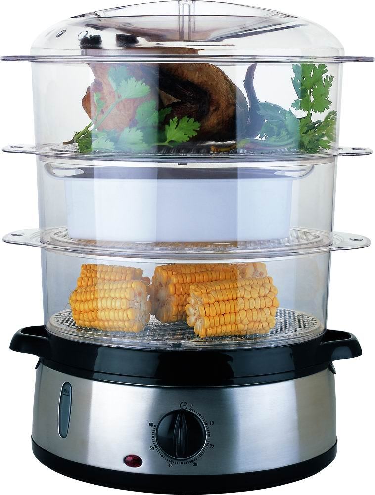 Пароварка электрическая 3-х уровневая из нержавеющей стали