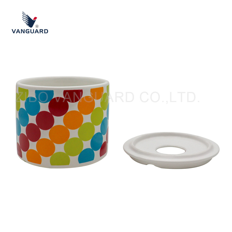 Promotion Outdoor Ashtray Round Custom Printing Ceramic Smoking Ashtray with Lid