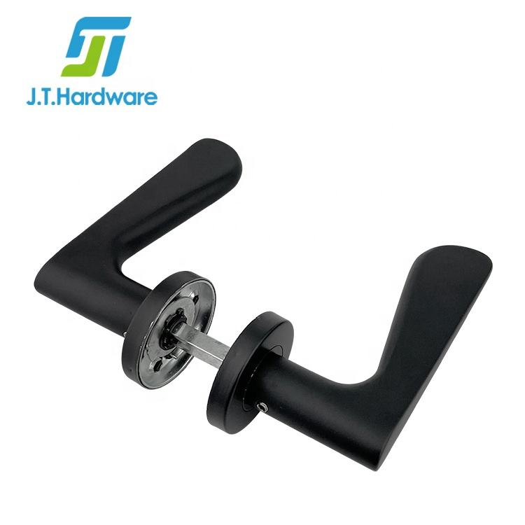 Interior Black Solid Curved Handles Stainless Steel Lever Door Handle