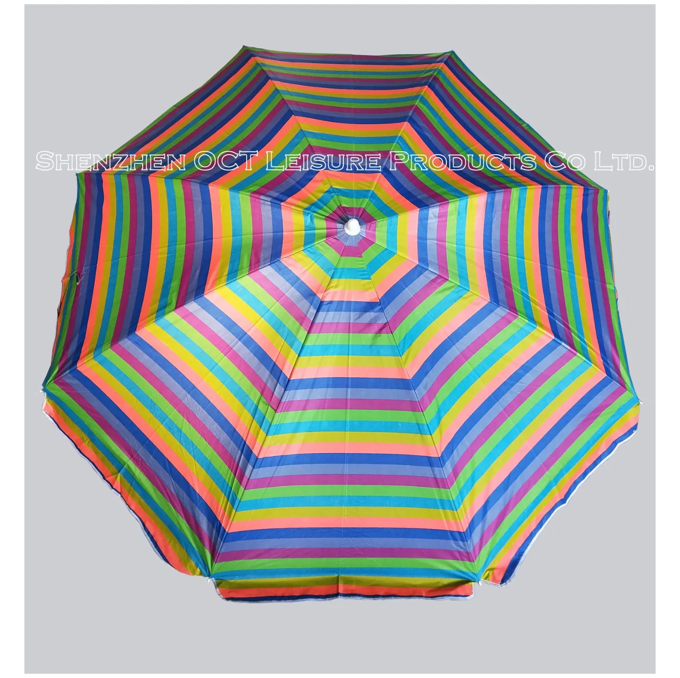 China Supplier Quality Stripe Design Beach Parasol with Stengthened Double Ribs (OCT-BUNDS01)