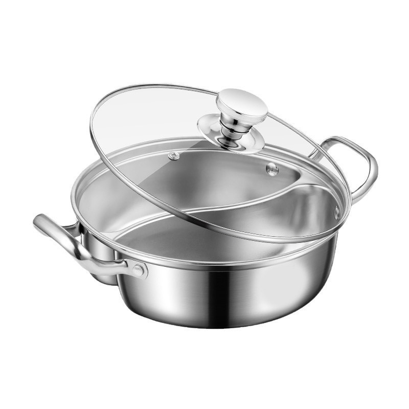 Коммерческая двухсекционная кастрюля из нержавеющей стали