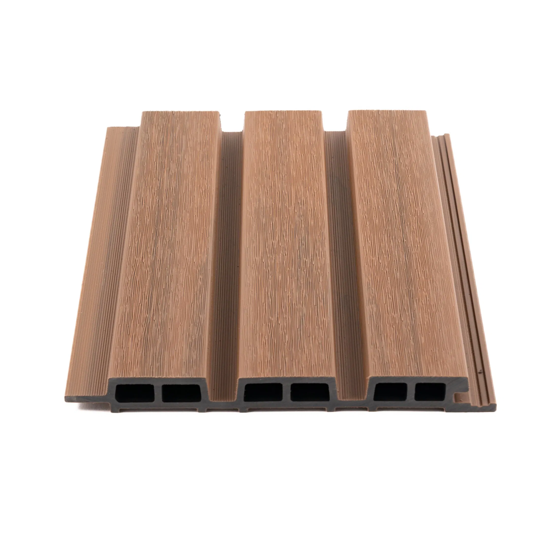 12 Colors Durable Easy to Install Outdoor Slat Composite Wall Cladding Brown Fluted Wall Panel 8" Size