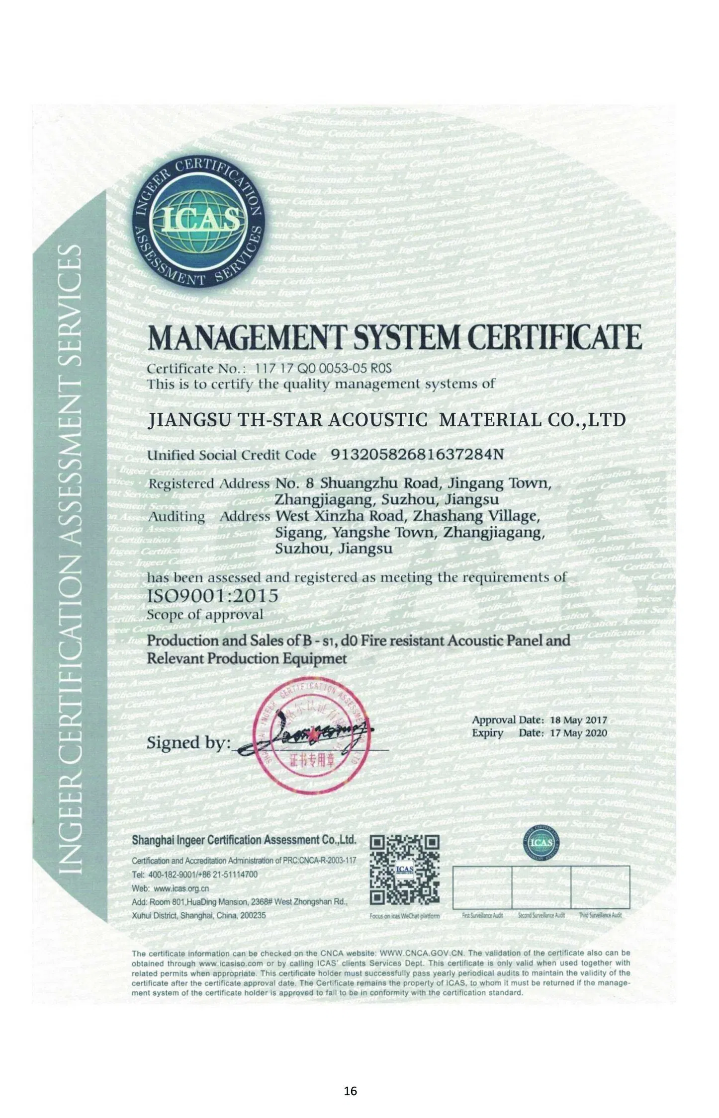 9mm Fire Proof Polyester Fiber Decorative Acoustic Board for Meeting Room