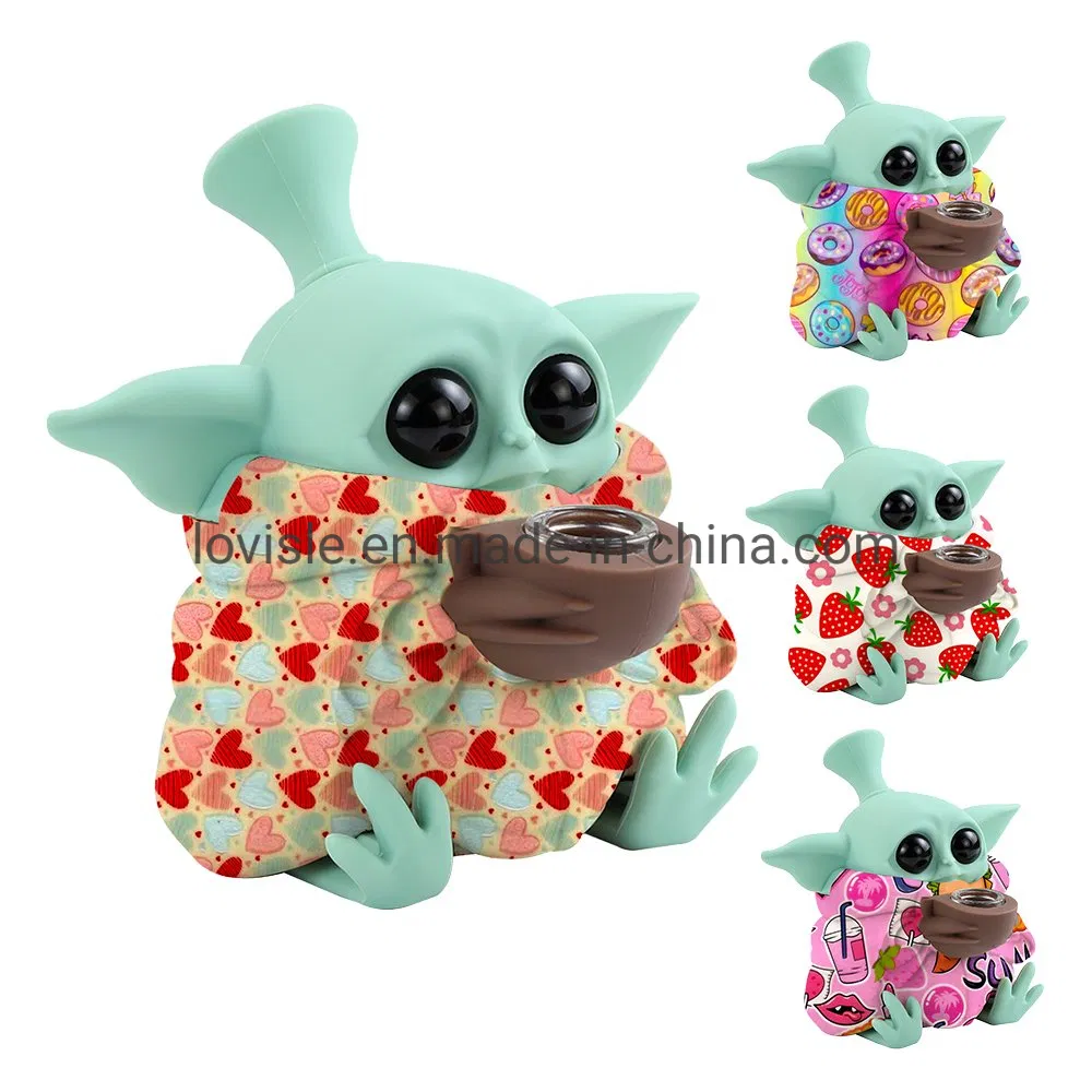 Cool Design Silicone Babyyoda Silicone Smoking Hand Pipe Glass Bowl Cleaning Tool Gifts Pipe