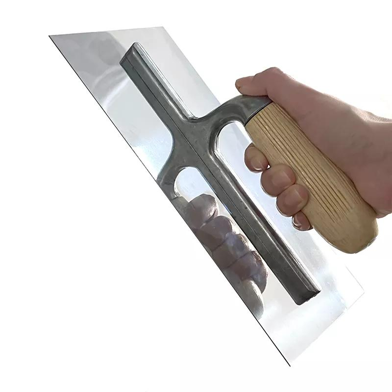 MSN Wooden Handle Trowel with Polish Surface Wall Concrete Plastering Trowel