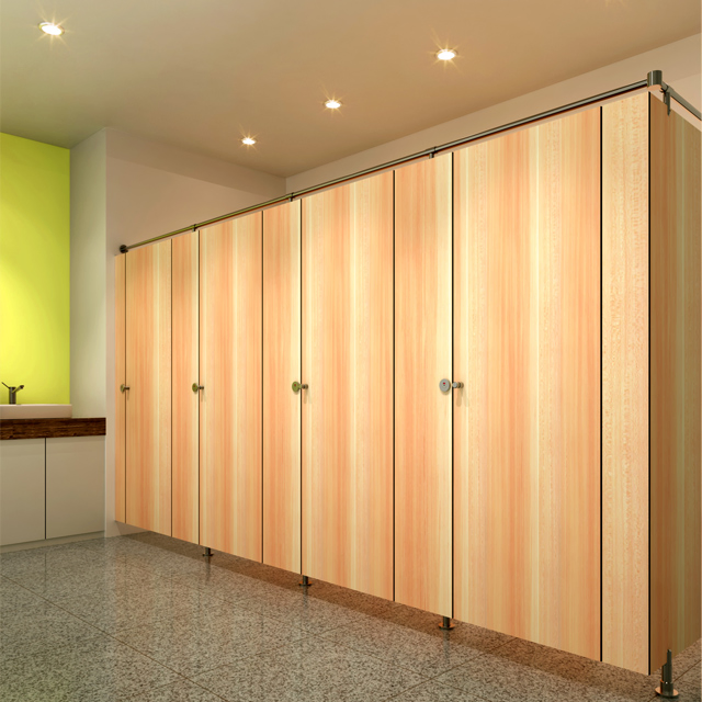 Compact Board Curve Design Wavy Cabin Toilet Partition for High-End Space