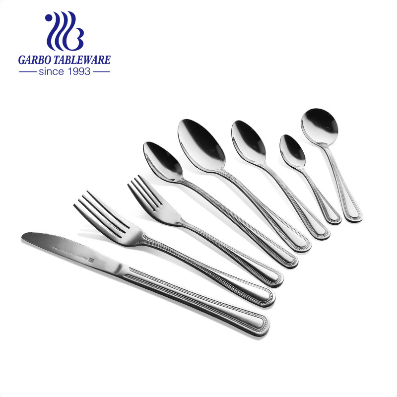 High Quality Mirror Polish Fork Stainless Steel Flatware Set Tableware for Home Using Customized Dinnerware Set