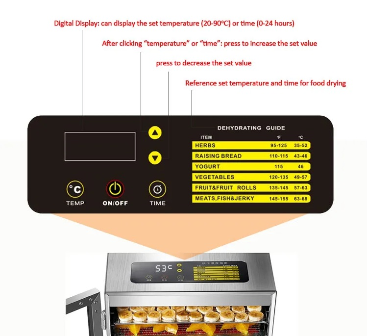 Stainless Steel 12 Trays Food Drying Jerky Biltong Maker Machine Fruit Dehydrator