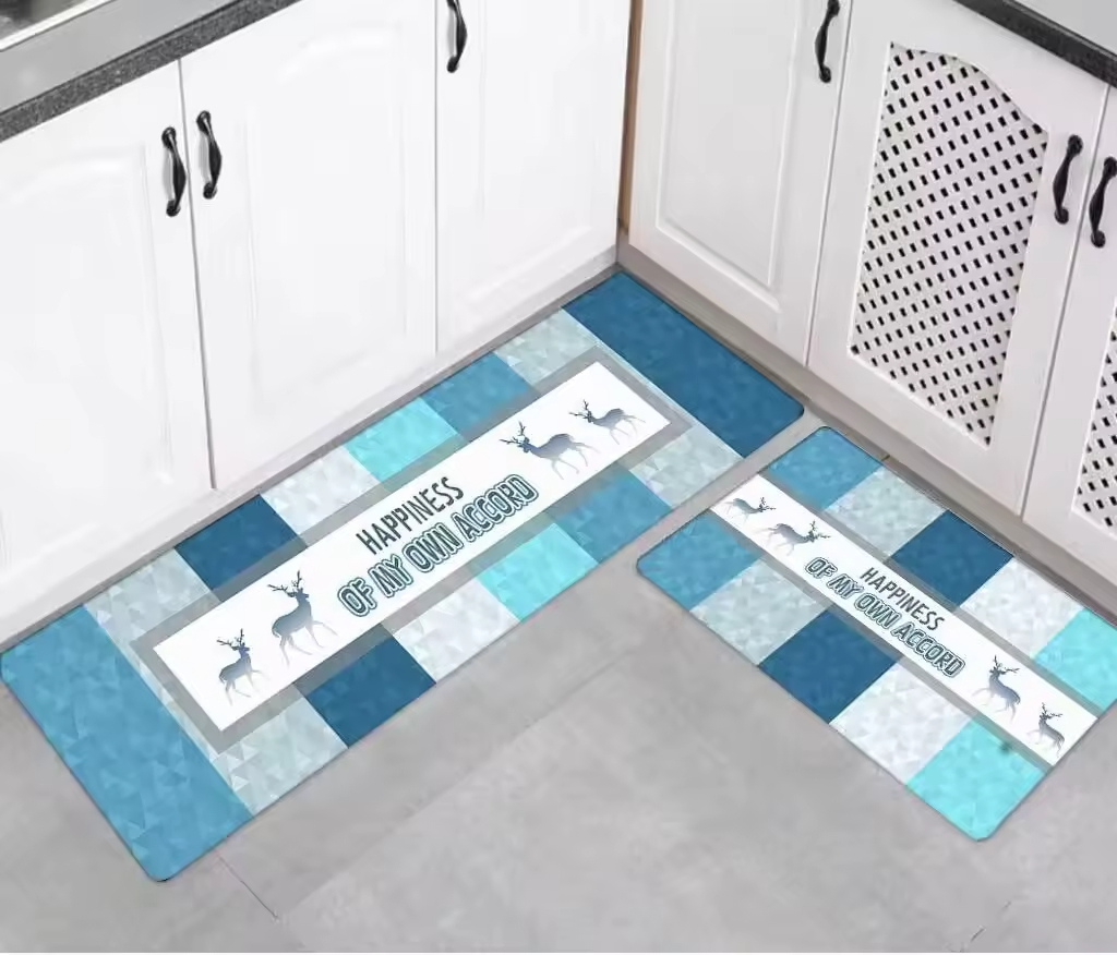 Eco-Friendly Modern Washable Anti Slip PVC Kitchen Floor Mat Carpet Door Mat and Rugs Waterproof Mats & Pads