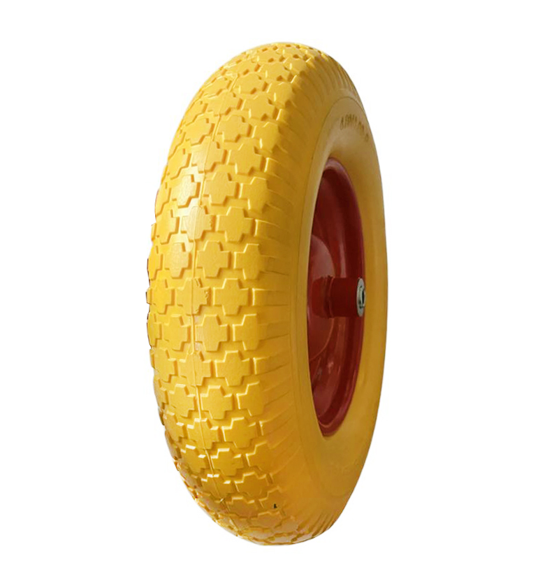 16 Inch Flat Free PU Foam Wheel Barrow Wheel 4.00-8