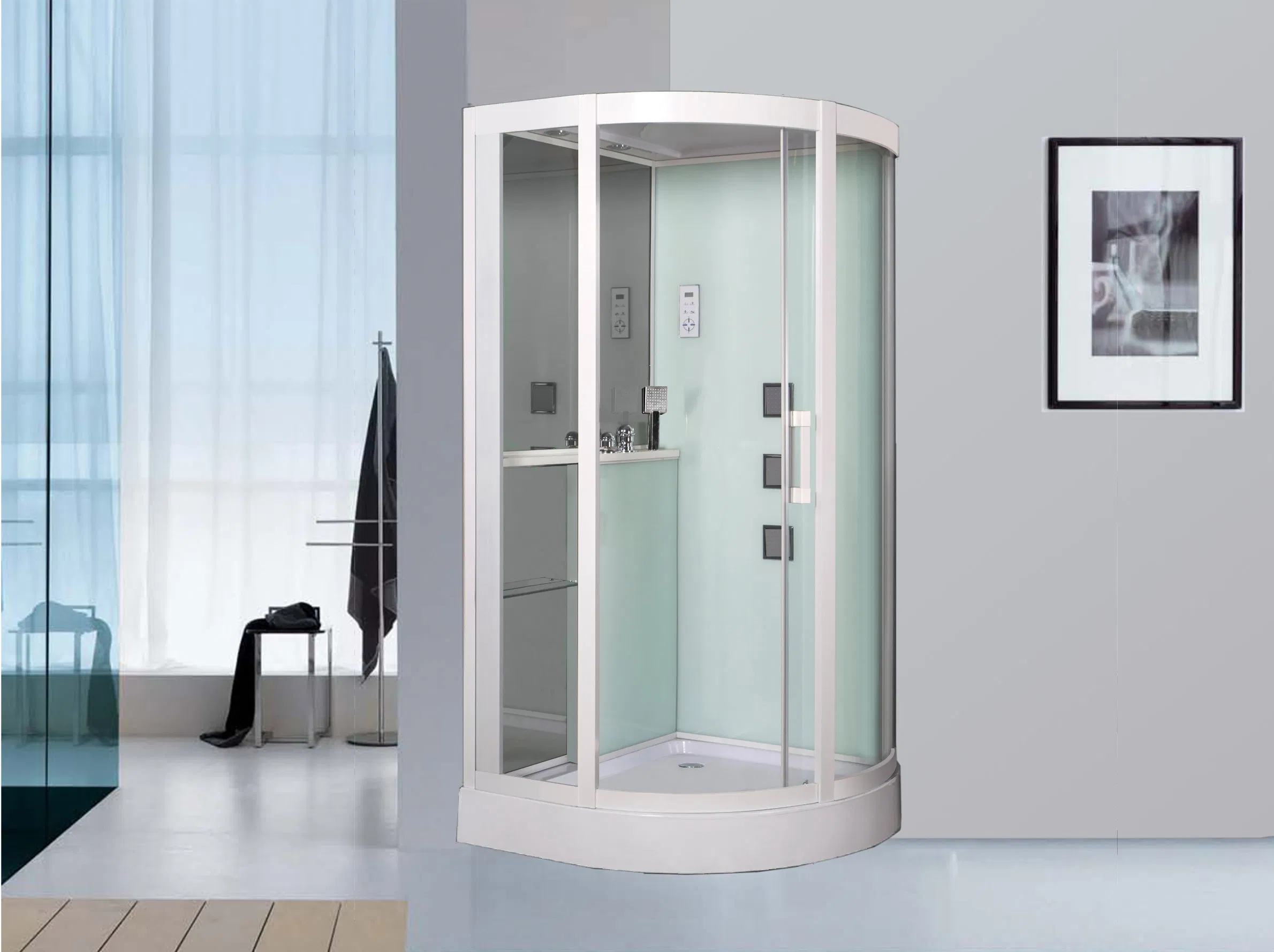 5mm Backglass White Black Aluminum Tempered Glass Multicolor Computer Controlled Shower Room Cabin Sliding Door Enclosure 10% off