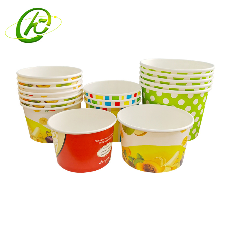 Eco Friendly Disposable Kraft Cup Wheat Straw Pulp Paper Coffee Ice Cream Cups