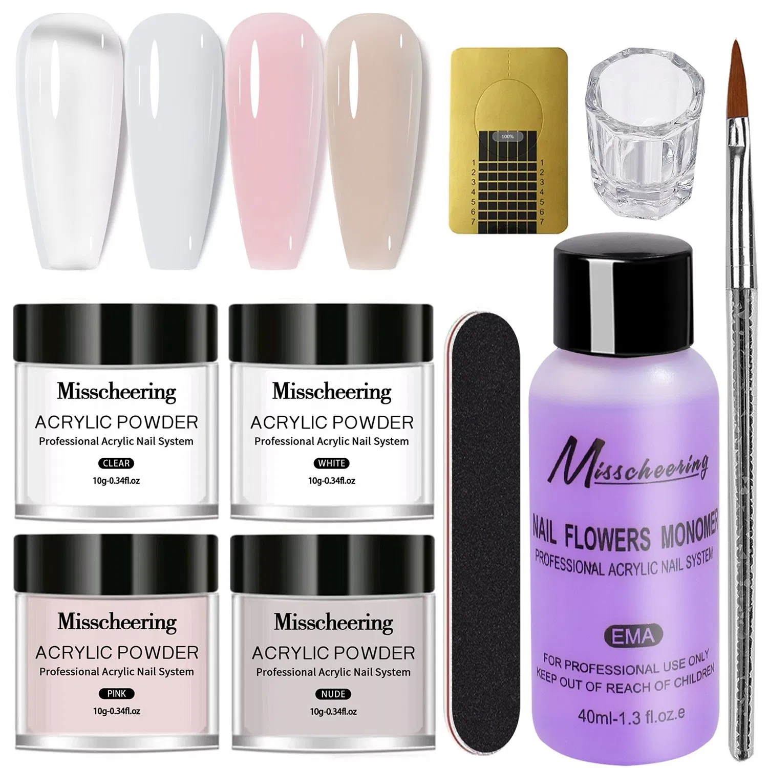 Nail Tools Clear Crystal Nail Carving Powder Nail Extension Powder Model Crystal Powder Set