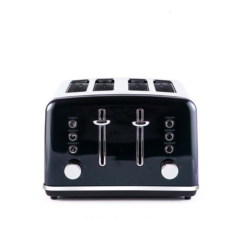 Custom Stainless Steel Bright Surface 4 Slices Bread Machine 6 Gears Three Functions Home Breakfast Toaster