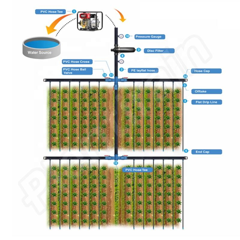 1 Hectare Drip Irrigation System Flat Tape Agriculture Farm Drip Irrigation System