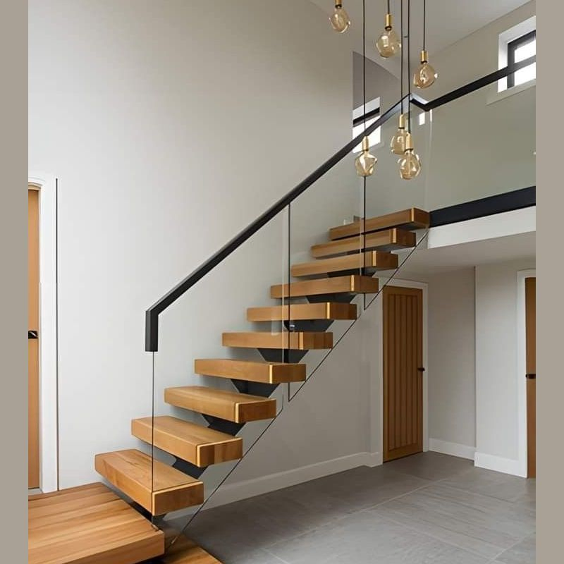Cost Effective Solution Straight Staircase with Realistic Wood Look
