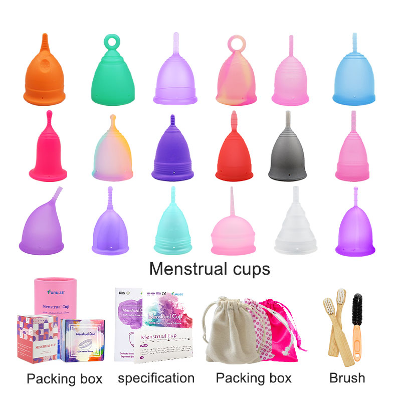 Menstrual Cups with Medical Grade Silicone Period Cups for Light Flow and Heavy Flow Large+Small