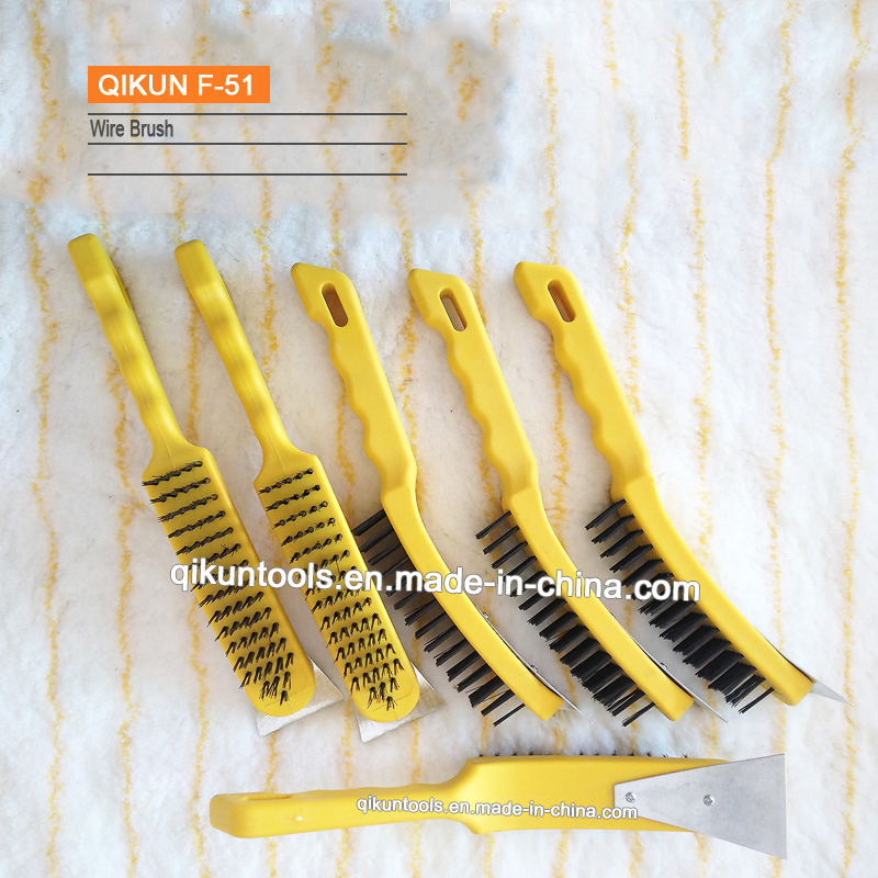 N-55 Decoration Construction Hardware Hand Polishing Tools Plastic Handle Wire Steel Brush