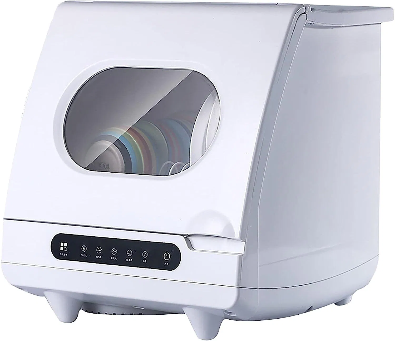 Household Small Desktop Ozone Disinfection Integrated Automatic Installation-Free Dishwasher 800W White Color