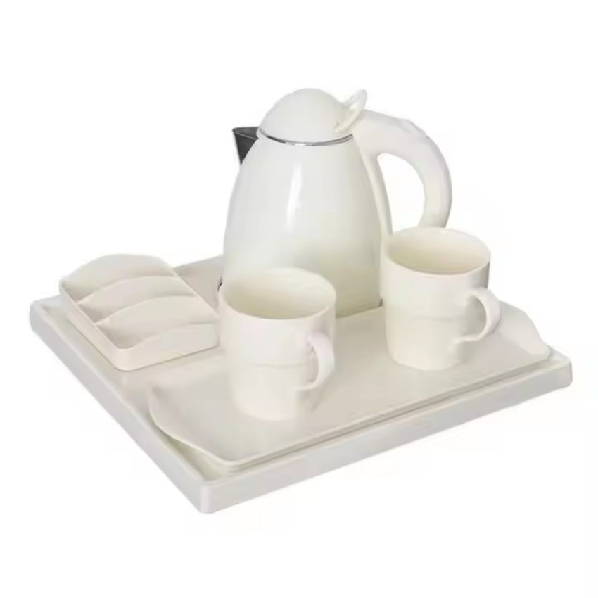 Luxury Stainless Steel Electric Kettle Set with Serving Tray