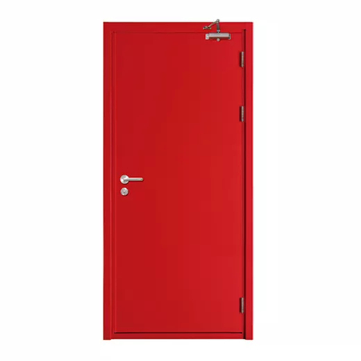 Self-Closed Mild Steel Fire Rated Exit Doors Commercial Building Anti Fire Metal Doors with Door Closer