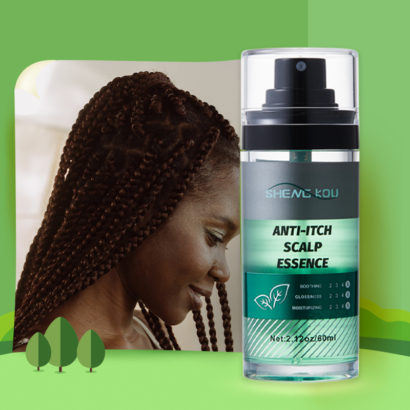 Factory Private Label Black Hair Care Products Wholesale Menthol Scalp Soothing Shining Luster Hair Essence