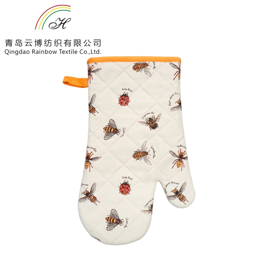 Heat Resistant 100% Cotton Kitchen Towels Premium Custom Print Oven Mitts