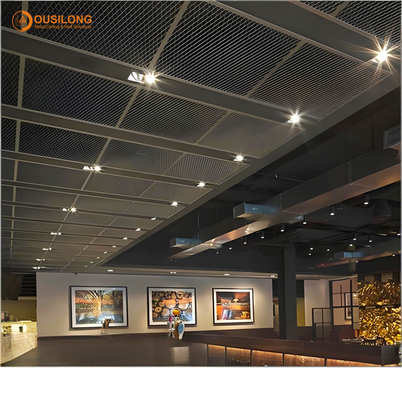 Durable & Moisture-Proof Expanded Aluminum Mesh Ceiling Panel for Public Spaces