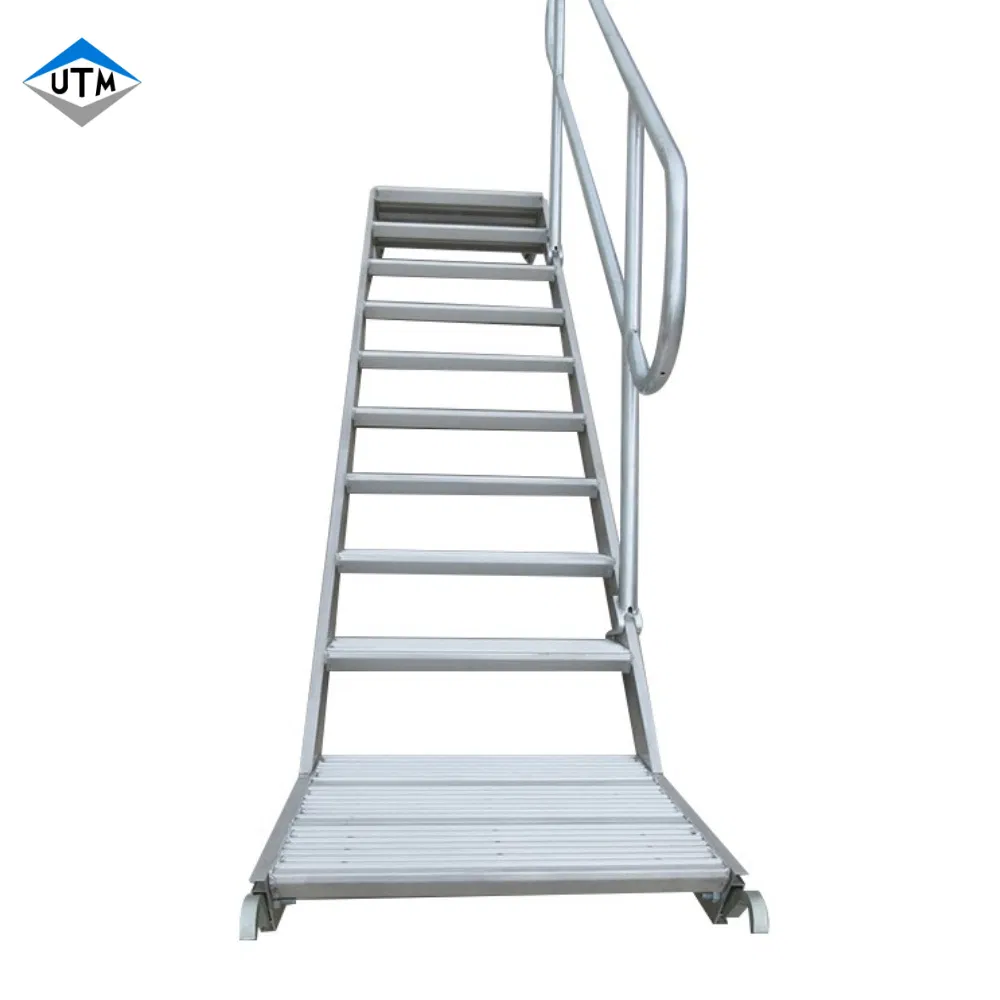 Aluminum Ringlock Scaffold Ladder Platform Step Stair Ladder with Safety Staircase Handrail for Petrochemical Industry