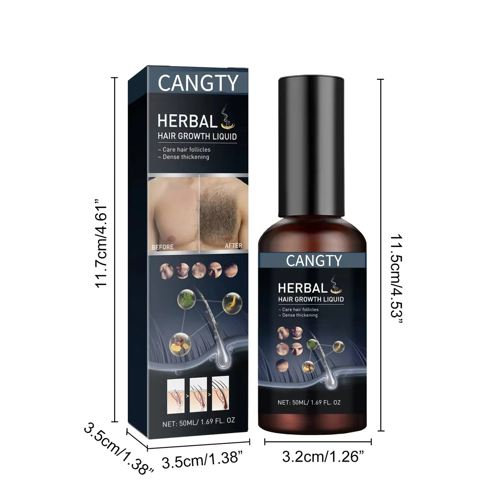 New Arrival 50ml Body Hair Beard Growth Solution Strengthening Repair and Maintenance Facial Chest Hair Thickening Oil Growth Solution