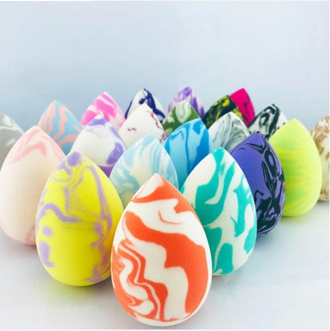 High Quality Eco Friendly Super Soft Private Label Make up Sponge Power Puff Latex Free Vegan Marble Makeup Sponge