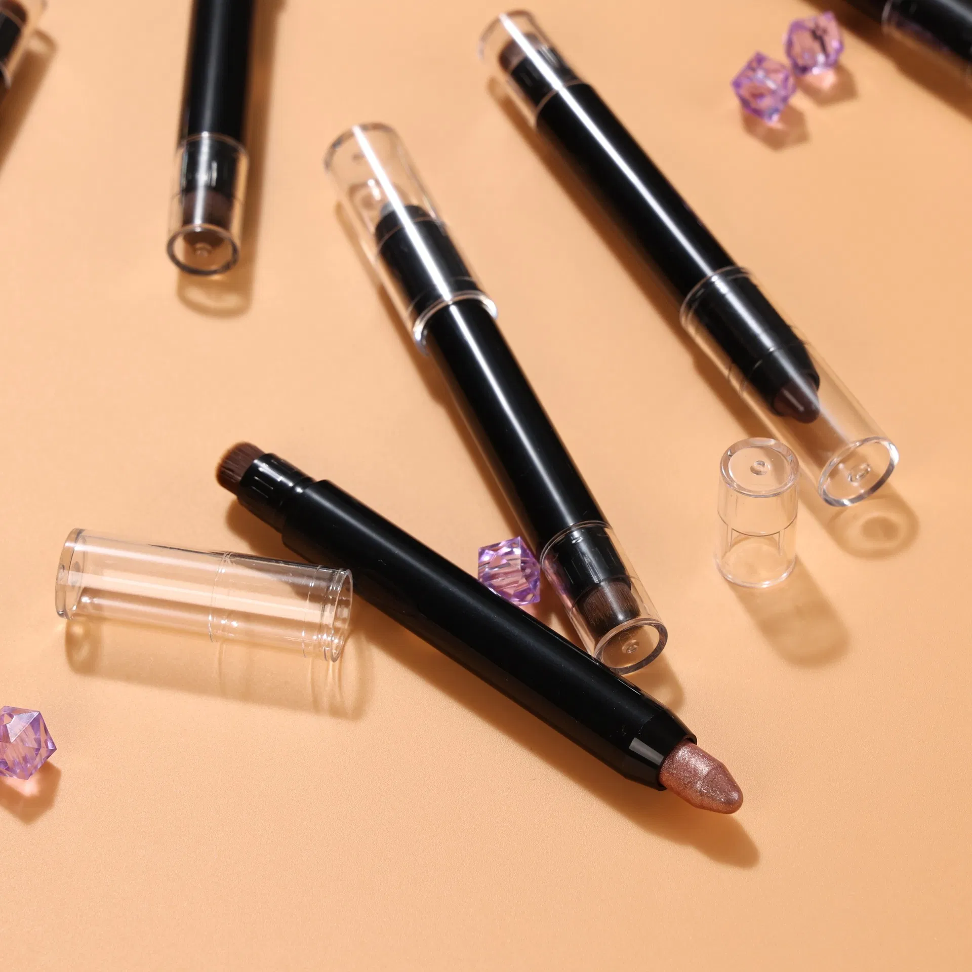 Waterproof Vegan Blush Stick Highlighter with Built-in Brush