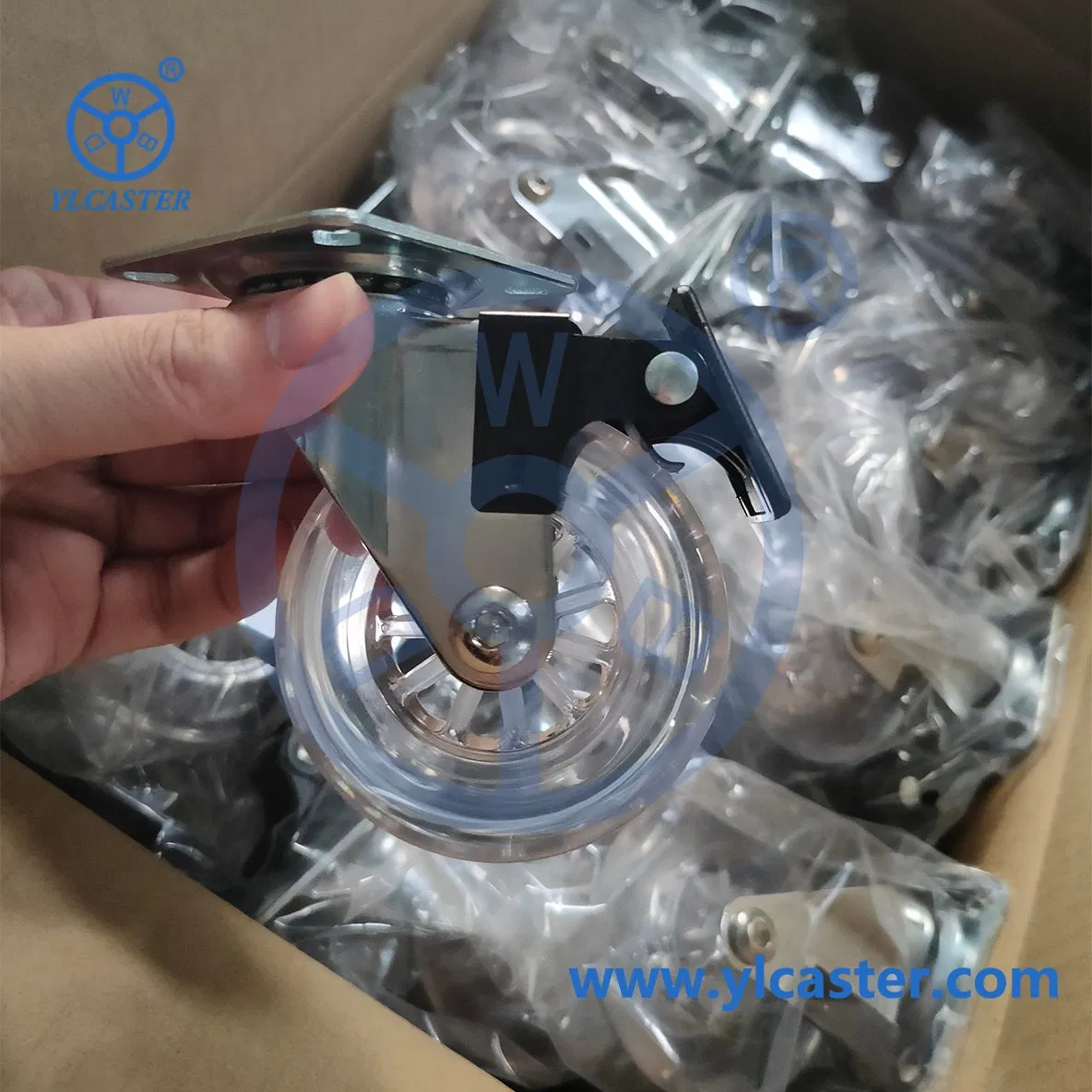 Wbd Factory Direct Transparent Caster Wheels Clear Polyurethane Wheels Ruedas Giratorias