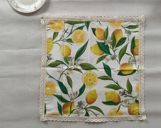Custom Digital Printed Napkin with Lace Used for Kitchen and Table